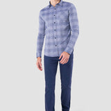 Camisa Azul Claro Slim para Hombre - Manga Larga