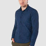 Camisa Azul Oscuro Slim para Hombre - Multicolor
