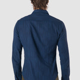 Camisa Azul Oscuro Slim para Hombre - Multicolor