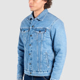 Chamarra Regular Azul Claro para Hombre - Capitonada