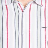 Camisa Blanco Regular para Hombre - Rayas