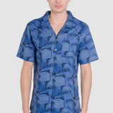 Camisa Azul Regular para Hombre - Tropical