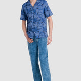 Camisa Azul Regular para Hombre - Tropical