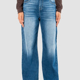 Jeans Relaxed Azul para Mujer - Cintura Alta