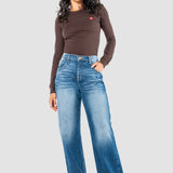 Jeans Relaxed Azul para Mujer - Cintura Alta