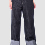 Jeans Amplio Negro para Mujer - Wide Leg