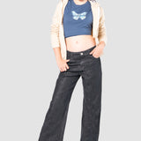 Jeans Baggy Negro para Mujer - Addiction