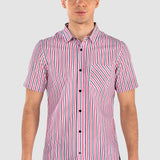 Camisa Rosa Slim para Hombre - Rayas