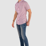 Camisa Rosa Slim para Hombre - Rayas