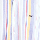 Camisa Azul Claro Regular para Hombre - Rayas