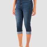 Jeans Capri Slim Azul Oscuro para Mujer - Capri