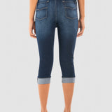 Jeans Capri Slim Azul Oscuro para Mujer - Capri