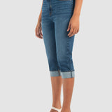 Jeans Capri Slim Azul para Mujer