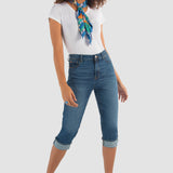 Jeans Capri Slim Azul para Mujer