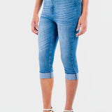 Jeans Capri Slim Azul Claro para Mujer