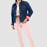 Chamarra Regular Azul para Mujer - Capitonada