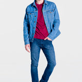 Chamarra Slim Azul Claro para Hombre - Vaquera