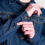 Chamarra Slim Azul Oscuro para Hombre - Vaquera