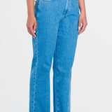 Jeans Mujer Mezclilla Confort Emotion Relajado Snow Oggi