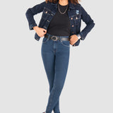 Jeans Súper Skinny Azul Oscuro para Mujer - Katia