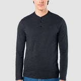 Playera Regular Negra para Hombre - Manga Larga