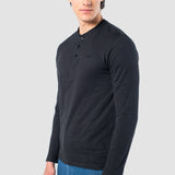 Playera Regular Negra para Hombre - Manga Larga