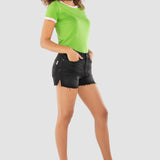 Short Negro Regular para Mujer - Mezclilla