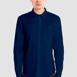 Camisa Azul Marino Slim para Hombre - Skipper