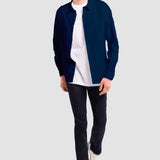 Camisa Azul Marino Slim para Hombre - Skipper