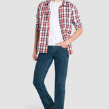Jeans Slim Straight Azul Oscuro para Hombre - Vaxter