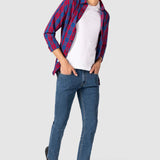 Jeans Slim Straight Azul para Hombre - Vaxter