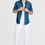 Pantalón Slim Straight Blanco para Hombre - Vaxter