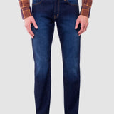 Jeans Slim Straight Azul Oscuro para Hombre - Vaxter