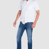 Camisa Moda Hombre Popelina Manga Corta Slim Oggi