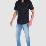 Camisa Moda Hombre Popelina Manga Corta Slim Oggi