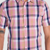 Camisa Moda Hombre Manga Corta Multicolor Cuadros Slim Oggi