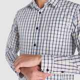 Camisa Moda Hombre Manga Larga Multicolor Cuadros Slim Oggi