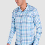 Camisa Moda Hombre Manga Larga Multicolor Cuadros Slim Oggi