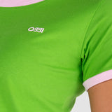 Playera Moda Mujer Manga Corta Rib Slim Oggi