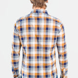 Camisa Moda Hombre Manga Larga Multicolor Bolsillo Slim Oggi