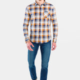 Camisa Moda Hombre Manga Larga Multicolor Bolsillo Slim Oggi