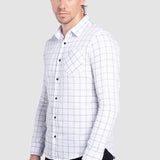 Camisa Moda Hombre Manga Larga Multicolor Bolsillo Slim Oggi