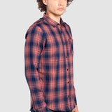 Camisa Moda Hombre Manga Larga Multicolor Bolsillo Slim Oggi