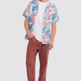 Camisa Hombre Manga Corta Regular Floral Oggi