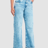 Jeans Mujer Mezclilla Confort Amplio Recto Agean Blue Oggi
