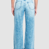 Jeans Mujer Mezclilla Confort Amplio Recto Agean Blue Oggi