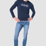 Playera Regular Azul Marino para Hombre - Manga Larga
