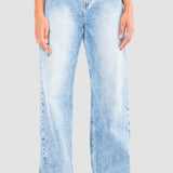 Jeans Relaxed Azul Claro para Mujer - Cintura Alta
