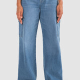 Jeans Relaxed Azul Claro para Mujer - Cintura Alta