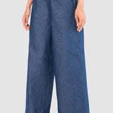Jeans Amplio Azul Oscuro para Mujer - Wide Leg
